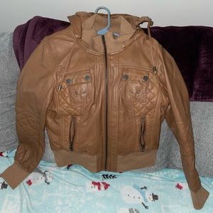Ci Sono brown leather jacket